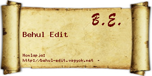 Behul Edit névjegykártya